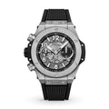 Fusion Chronograph 44 – Black Skeleton Dial | Silver Case & Black Rubber Strap